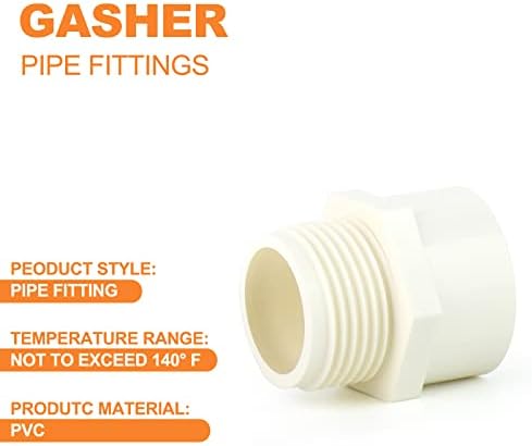 GASHER 4 ADET PVC boru tesisat 2 Erkek - 2 Soket PVC Adaptör Mobilya Sınıfı Boru Soket Bağlantı Parçaları, Ev veya Endüstriyel