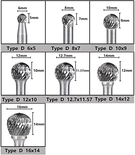 Döner Dosyalar 6mm Shank Tungsten Karbür Çapak Bit D Tipi Çift Kesim Döner Çapaklar Ağaç İşleme Metal Araçları 1 adet (Renk: 10x12mm,