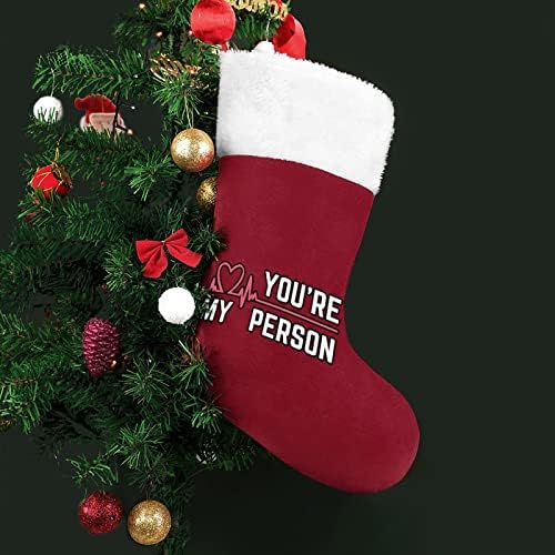 Kalp atışı sen Benim kişimsin Noel Çorap Çorap Noel Ağacı Santa Süsler Asılı Süslemeleri Şömine için Tatil 16.5
