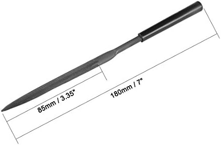 plastik Saplı uxcell İkinci Kesim Çelik Yassı İğne Dosyası, 5mm x 180mm