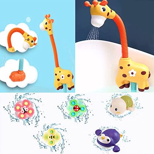 Eazee Oyun Bebek Banyo Oyuncakları Küvet Elektrikli Sprey Su Zürafa Duş Havuzu Banyo Oyuncak