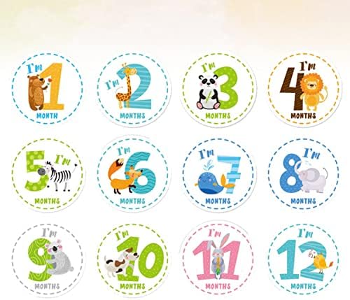 ABOOFAN Dekorasyon 24 adet Sahne Hayvan Ay Fotoğraf Yeni Milestone Sticker Resim Çıkartmaları için Mevcut Çıkartmalar Duş Hediye Bebek