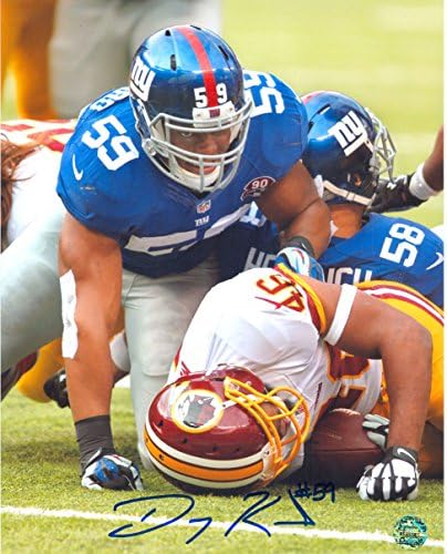 Devon Kennard Otantik İmza New York Giants 11x14 Fotoğraf Mücadele vs Redskins