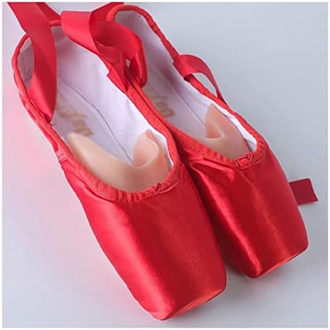 HNKDD Bale Pointe Ayakkabı Saten Balerin bale ayakkabıları Kadın Bale Dans Giyim Uygulama Ders Performans (Renk: Beyaz-Dinozor Doodle4,