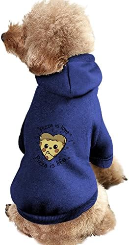Aşk Pizza Hayat Köpek Giysileri Kış Pet Hoodies Yumuşak ve Sıcak Köpek Tişörtü Küçük Orta Köpekler için