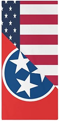 Amerikan ve Tennessee Eyalet Bayrağı Lif Havlu 28.7 x 13.8 Yüz Bezleri İnce Elyaf Yüksek Emici Havlu el havluları
