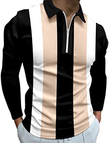 XXBR 2022 Yeni polo gömlekler Mens, Uzun Kollu Balıksırtı Patchwork Golf Üstleri Streetwear Casual Kas Tasarımcı Gömlek
