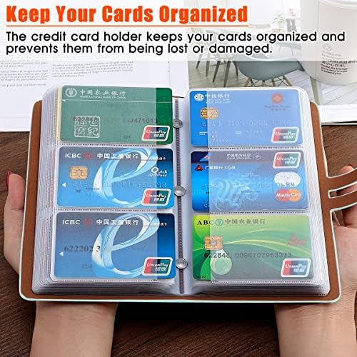 Romozi RFID Kredi Kartı Tutucusu, 96 Kart Yuvalı Deri Kartvizit Düzenleyici, Farklı Kartlarınızı Yönetmek için Kredi Kartı Kılıfı ve