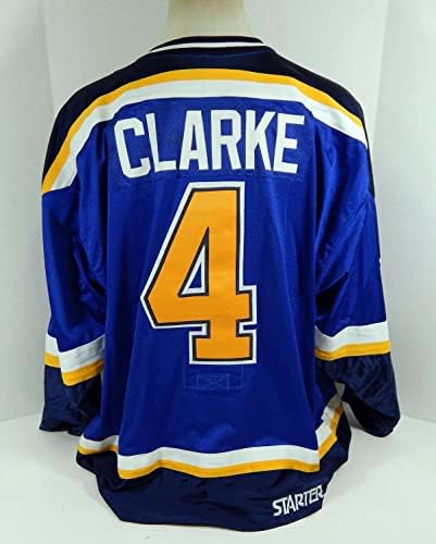 St. Louis Blues Dale Clarke 4 Oyun Mavi Forma DP12133 Yayınladı - Oyun Kullanılmış NHL Formaları