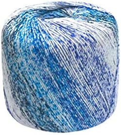 ALEMO XINGHUANG-1 Rulo Segment Boyalı Pamuk İpliği Skeins Tığ İşi Kazak Eşarp Tığ İplik DIY El Örgü İpliği (Gök Mavisi)