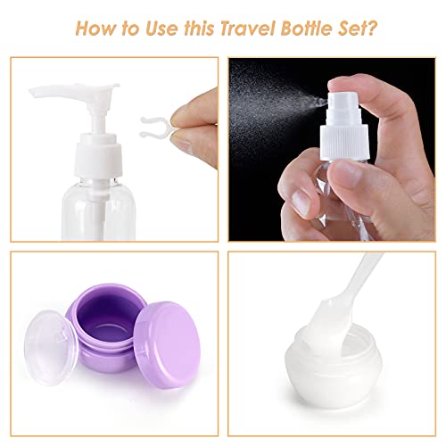 Beveetıo Seyahat Şişeleri TSA Onaylı 15 Paket,2.9 oz Silikon Doldurulabilir Boy Kaplar, BPA İçermeyen Seyahat Tüpleri Kozmetik Şampuan