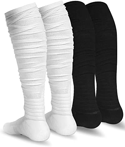 Fınervıew Ezme futbolcu çorapları 2 Çift, Erkekler ve Kadınlar için Ekstra Uzun Yastıklı spor çorapları