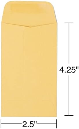Zımbalar 535070 Yapışkanlı Para Birimi Zarfları 2,5 İnç X 4,25 İnç Kahverengi 500 / Kutu (Spl17185)