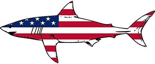 Rogue Nehir Taktik Köpekbalığı Balık ABD Bayrağı Sticker Çıkartma Balıkçılık tampon çıkartması Balık Yurtsever Birleşik Oto Çıkartması