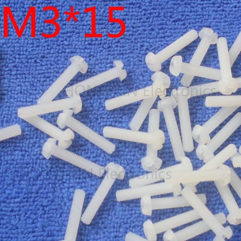 M3 * 15 15mm 1 adet beyaz Yuvarlak Kafa naylon Vida plastik vida Yalıtım Vidası RoHS uyumlu PC / kurulu DIY hobi vb