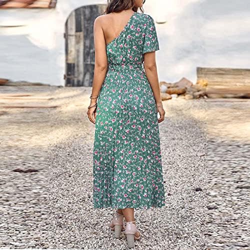 Yaz elbisesi Kadınlar için 2023 Baskılı Kepçe Kısa Kollu Seksi Sundress Casual Dökümlü Elbiseler