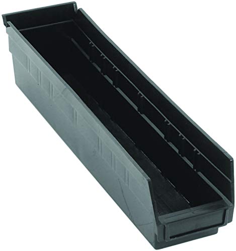 KUANTUM DEPOLAMA SİSTEMLERİ K-QSB103BK - 10 10'lu Paket Plastik Raf Kutusu Saklama Kapları, 17-7/8 inç x 4-1 / 8 inç x 4 inç, Siyah