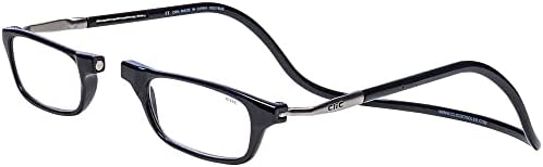 Clic Manyetik Okuma Gözlükleri (Uzun Tapınaklar), Bilgisayar Okuyucular, Değiştirilebilir Lens, Orijinal Uzun, (Siyah, 2,75 Büyütme)