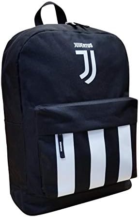 JUVENTUS FC SIRT çantası (Tek Beden, SİYAH BEYAZ ÜÇ ÇİZGİLİ)