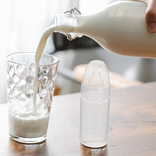 DOITOOL 15 Adet Yenidoğan Tek Kullanımlık Süt Şişeleri Bebekler Esnek Süt Şişeleri Klasik Şeffaf Boyun Şişeleri (Beyaz)