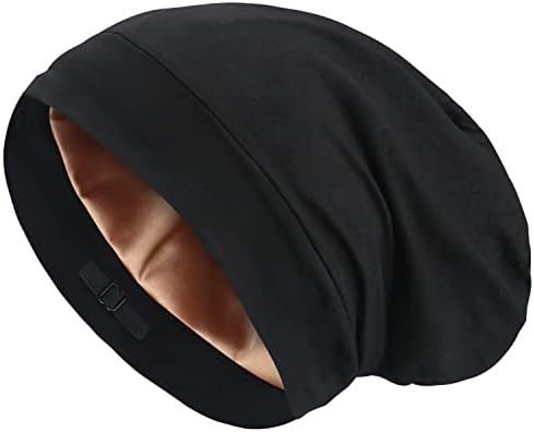 Saten Astarlı Kıvırcık Saç Uyku Şapkası, Ayarlanabilir Hımbıl Uyku Şapkası, Kıvırcık Saç Locs Kap, Saç Koruma Bere