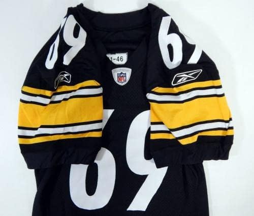 2011 Pittsburgh Steelers 69 Oyunu Yayınlandı Siyah Forma 46 DP21307 - İmzasız NFL Oyunu Kullanılmış Formalar