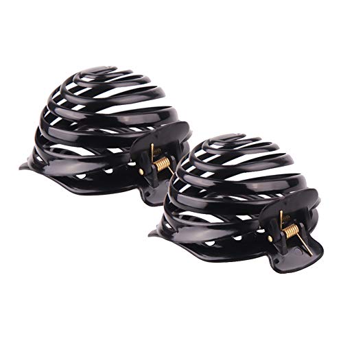 2 Adet Siyah Plastik Spiral Dome Bun Maker Mantar golf sopası kılıfı Saç Tutucu Yuvarlak Şık Spiral Kaymaz Saç Pençe Kelepçe Klip