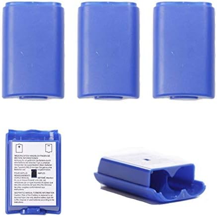 BIHRTC Paketi 5 Adet Yedek AA Pil Kutusu Pil Paketi Kapak Shell Kılıf Kiti Xbox 360 Kablosuz Denetleyici (Mavi)