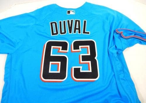 Miami Marlins Duval 63 Oyun Verilmiş Mavi Forma 48 DP21965 - Oyun Kullanılmış MLB Formaları