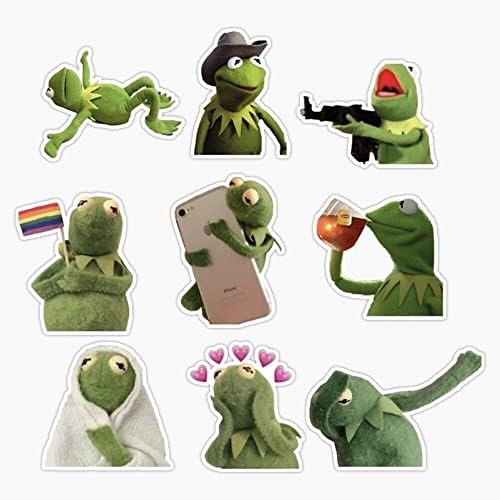 Kermit Etiket Paketi 3 vinil yapışkan Dizüstü Çıkartması Su Geçirmez 5